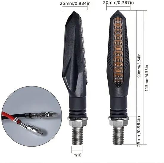 Motorcykelblinkers - Universal LED - 12V - Gul - 4-pack