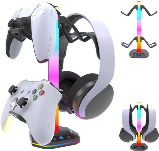 Tilbehørsopbevaringsstativ - Flere RGB-lystilstande - Skridsikkert design - Spilcontrollerstativ til Xbox - PS5 - PS4 - Nintendo Switch