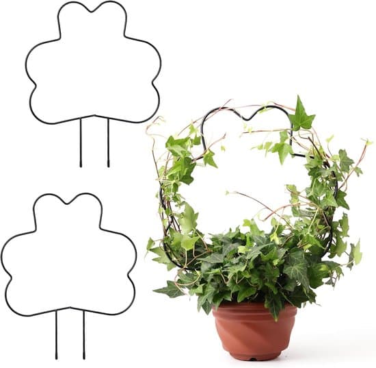 2-pack 40x34 cm svart blommig design klätterväxtstöd