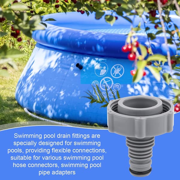2-delt swimmingpool afløbsventil adapter stik tilbehør komponenter reservedele