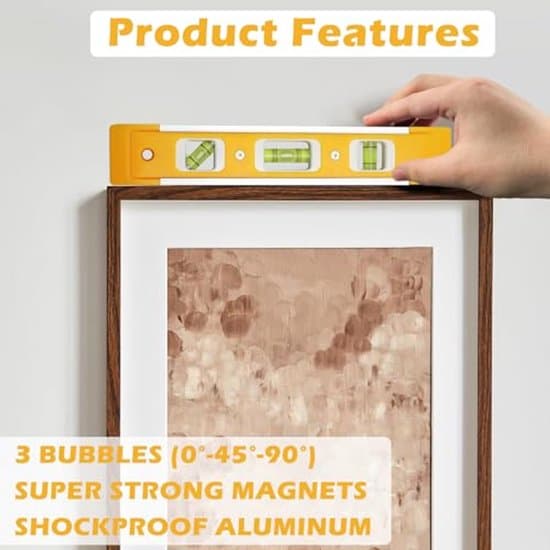 23 cm magnetisk vattenpass - 3 bubbelblock för exakt mätning