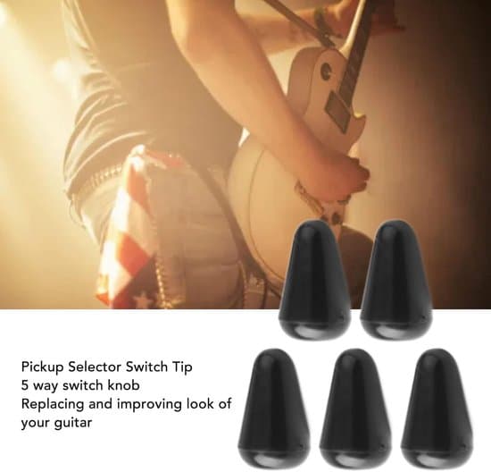 Gitarrväljarkåpor - pickupväljarkåpor - reparation av elgitarr - slitstarkt plastmaterial - 5-pack - svart