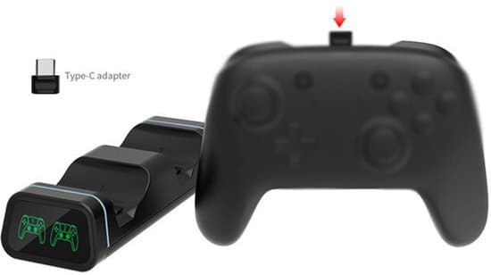 PS5/Switch Pro/Xbox Controller Opladerstander - Sort