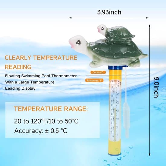 Pooltermometer - Flytande termometer med rep - för pooler, spa, bubbelpooler, akvarier, dammar - Blå - 1 styck