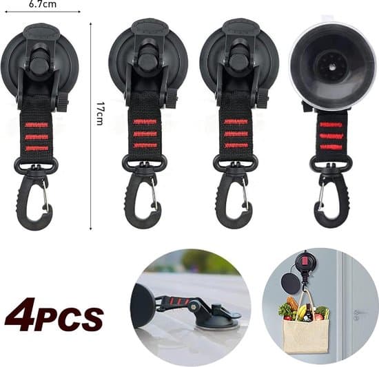 4-pack 10 kg last camping sugkoppskrokar