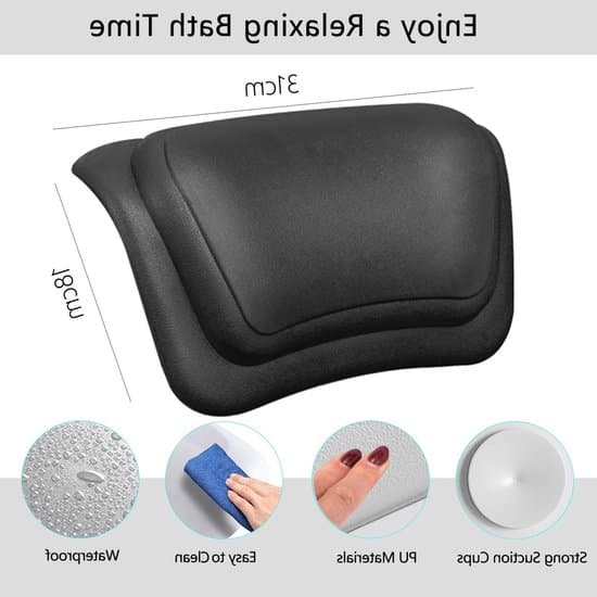 3D Ergonomisk Sugekop Badehalspude - Sort