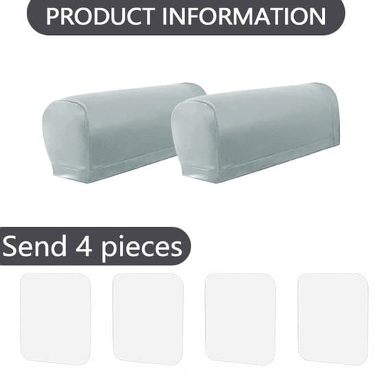 Soffarmstödsskydd - Elastiska sofföverdrag - Skyddsöverdrag - Passar de flesta soffor - Ljusgrå - Polyester