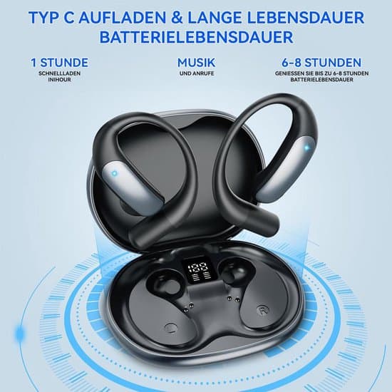 AI-oversættelseshøretelefoner - Trådløse - Sorte