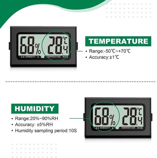 3-delad mini digital LCD-hygrometer och inomhustermometer med batterier