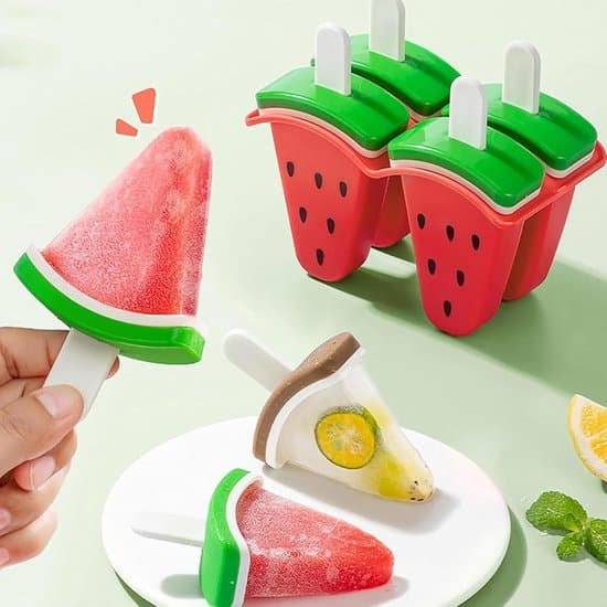 Vandmelon Silikone Isform - 4 Rum Genanvendelig Ispindeform til Sommertreats