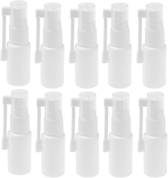 10-pack - Plastsprayflaskor - Återanvändbara orala sprayflaskor - 30 ml sprayflaskor - Vätskedispenser - För dispensering och påfyllning av spray - Vit