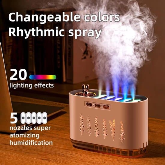 Stemme-styret luftfugter, lydløs soveværelse aroma diffuser med sprøjte