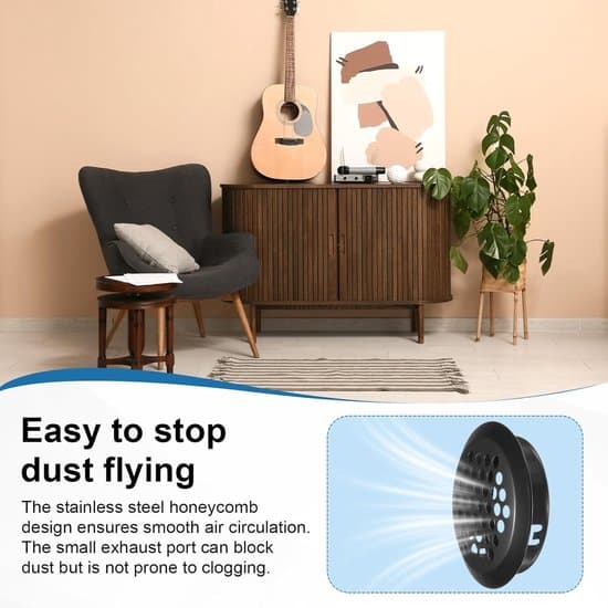 8 stk. ventilationsriste i rustfrit stål, runde ventilationsriste, sorte runde, ventilationsåbning med netlameller, 29 mm åbning, sort