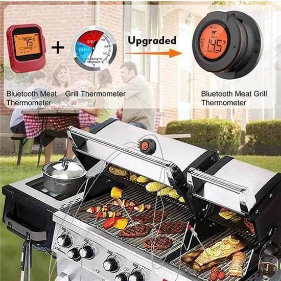 Digital grilltermometer, 4 skalor, Bluetooth-appanslutning