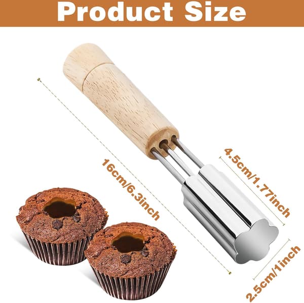Cupcake fyldfjerner, rustfrit stål