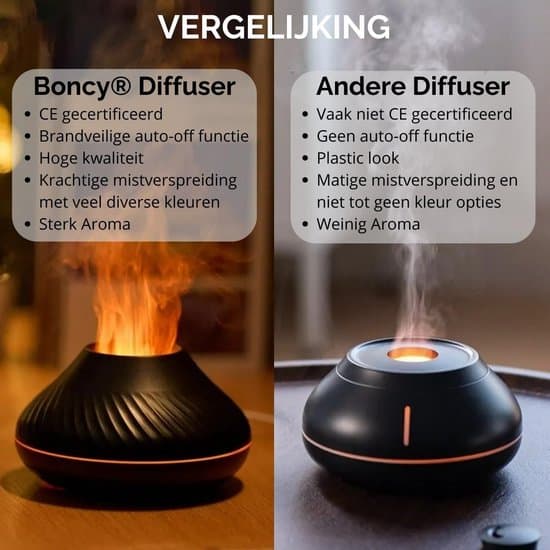 Velegnet til bål aroma diffuser luftfugter 7 lysmuligheder aromaterapi fordamper sort