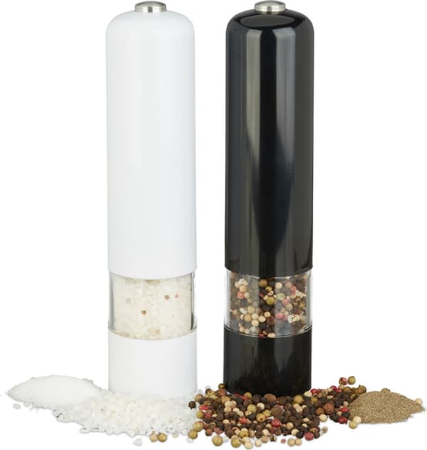 Elektrisk pepparkvarn, 2-delat set, pepparkvarn, biffkryddburk