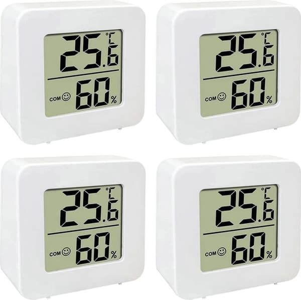 4-delad inomhustermometer, digital rumstermometer, smart LCD-hygrometer