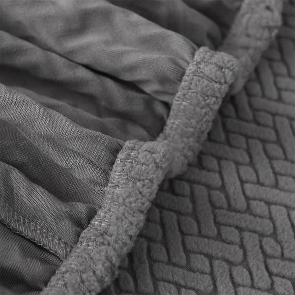 Mjuk Jacquard Elastisk Enkel Fåtöljöverdrag & Fåtöljskydd (Ljusgrå)
