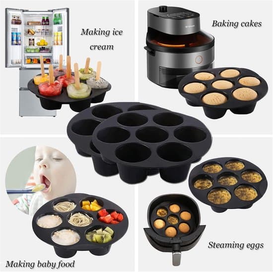 7-kops non-stick silikone cupcake/airfryer bageform
