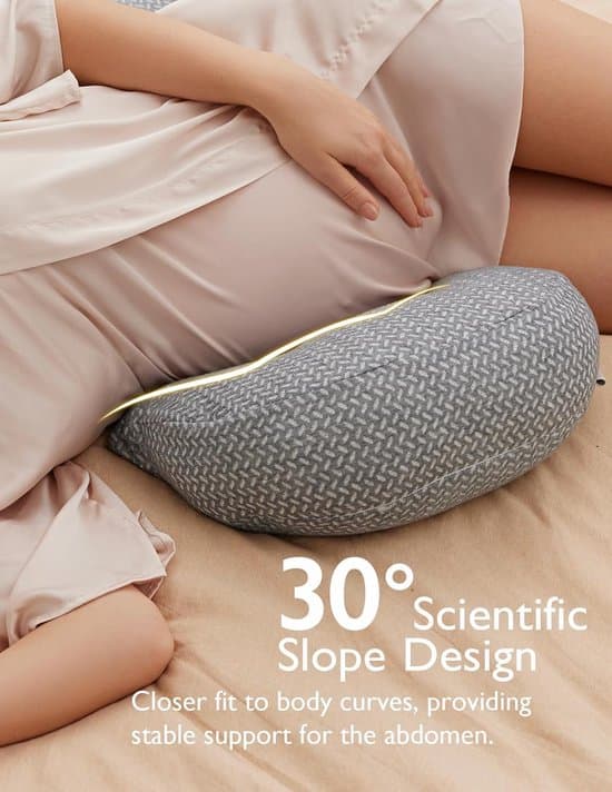W-formad gravidkudde, ergonomisk sidokudde, justerbar resekudde, stöder mage, rygg och höfter.