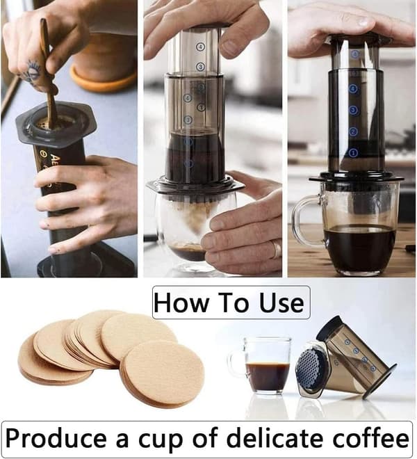 800 träfärgade kaffefilterpapper, 64 mm runda kaffe-/tefilterpapper