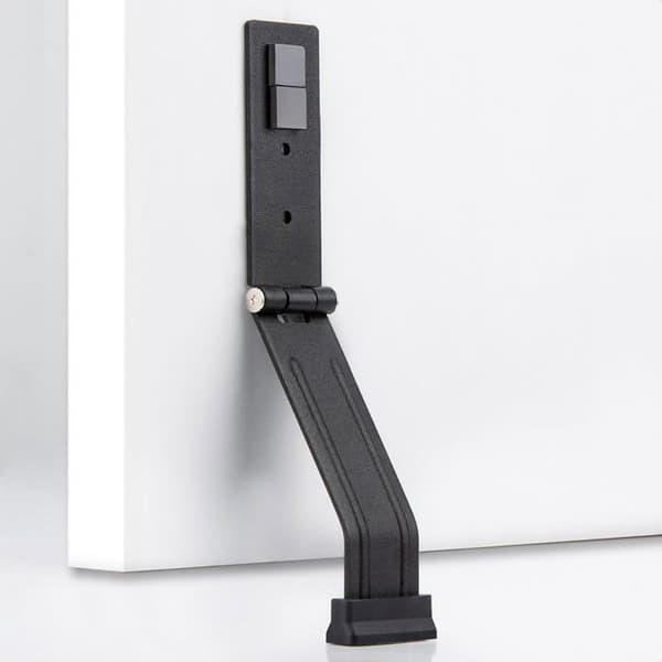En bunddørstopper, robust metaldørstopper med gummihoved, foldbar dørstopper.