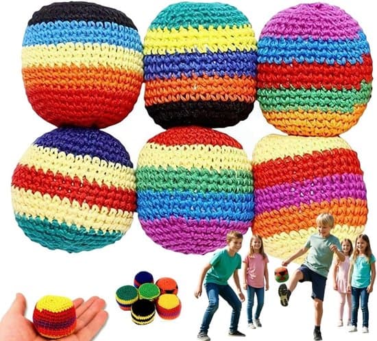6-pack ärtpåsar, virkade bomullsbollar, 6 cm, Stil 1