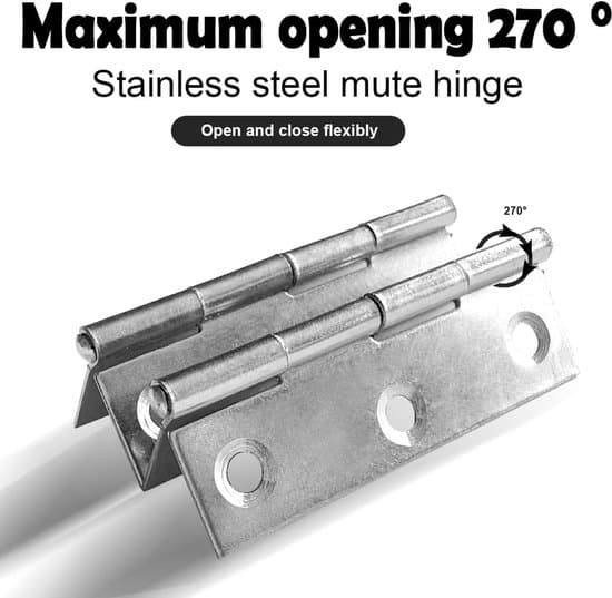 10 hængsler til møbler i rustfrit stål, 55 mm lange x 34 mm brede