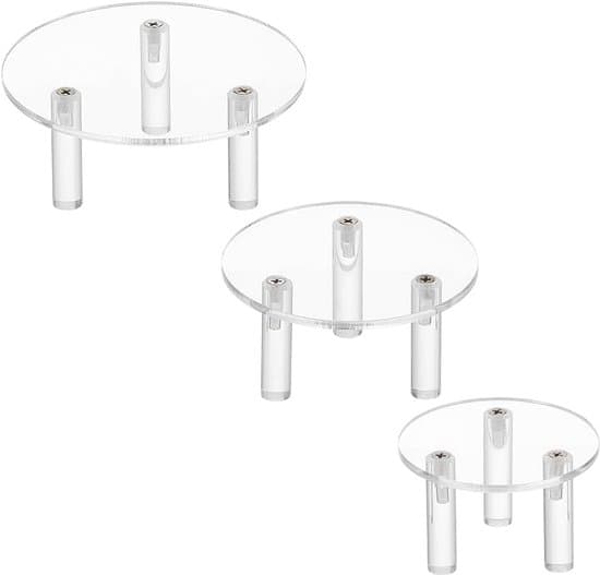 Rund Akryl Displayställ - Tre-delat Set - Transparent