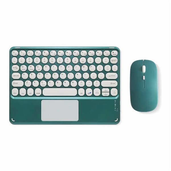 Trådløst Bluetooth-tastatur m/touchpad, kompatibelt m/iPad Pro/iPad/iOS/Android (mørkegrøn)