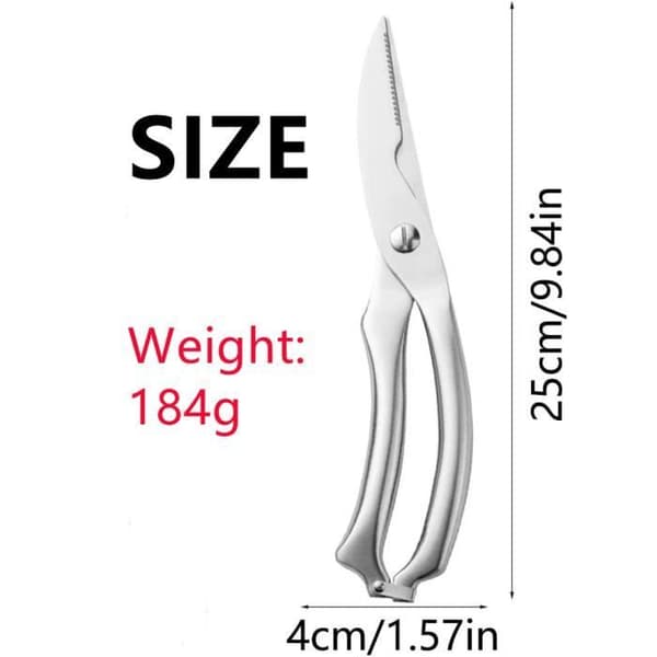 Køkkensaks - Rustfrit stål - Multifunktionel - 25 cm - Ergonomisk - Rustbestandig