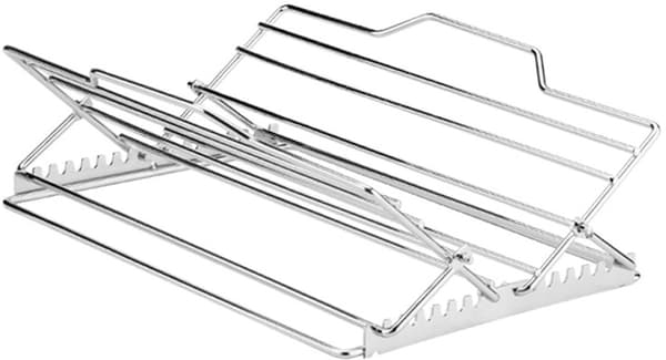 Sølv foldbar kylling BBQ kødgrill i rustfrit stål 27,6x26,2x1,8 cm