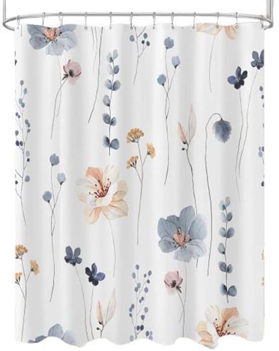 200x180 cm Akvarell Blommig Anti-Mögel Polyester Duschdraperi