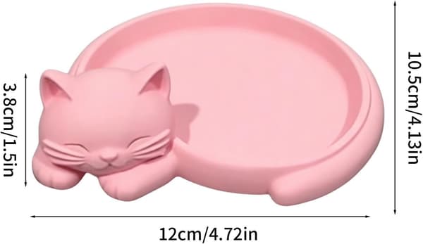 Kattformad smyckeshållare och ringfat för sängbord