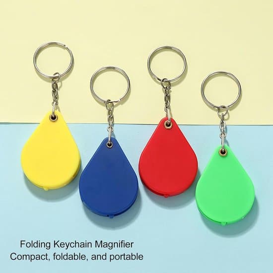 Sammenfoldelig 5 mm nøglering diamantformet fingermagnifier - Orange