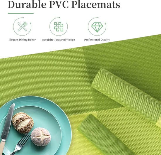 6-dele Matcha Grønternet PVC Vaskbart Dækkesæt