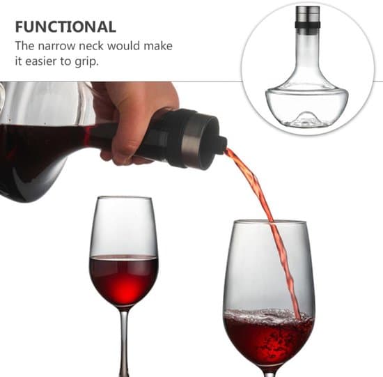 1000 ml munblåst vinkaraff – snabb luftare och böjd halkfri form – elegant vinpresentation