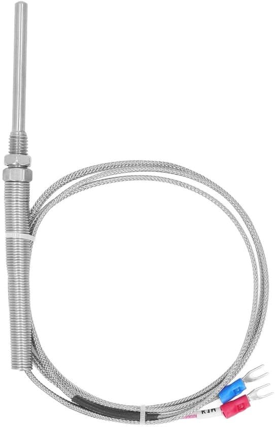 Temperatursensor - Termoelementprobe - Procesmåling - Rustfrit stål - M8 5x50mm - Sølv