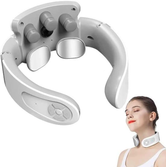 Vit Smart Röststyrd Elektrisk Nackmassager med 42°C Värmeterapi