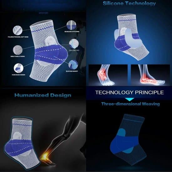 Ankelbandage – Elastiskt, andningsbart, kompression, med silikonstabilisator
