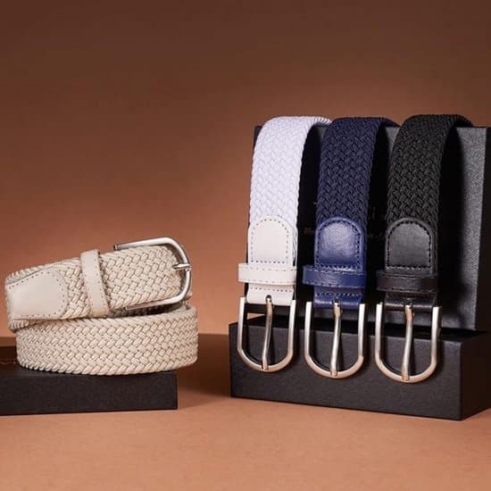 2-pack tygbälten - elastiska bälten - elastiska flätade bälten - unisex flätade elastiska bälten - hålfria - dekorativa flätade tygbälten - 107x2.5cm