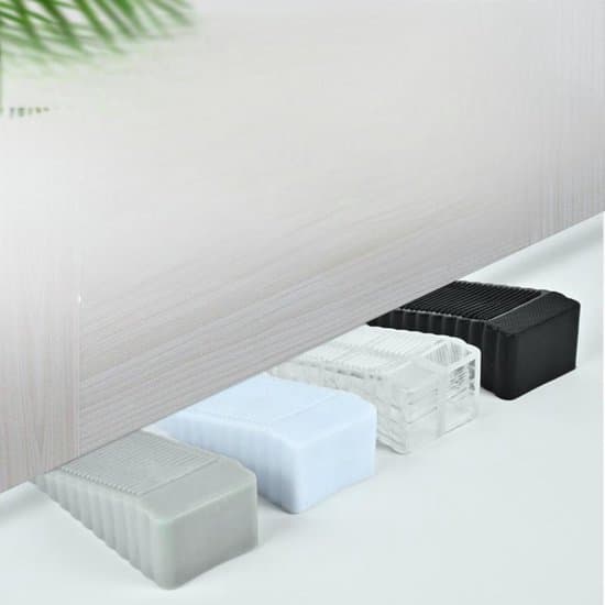 Dørstoppere (4-pak) -Sort -Fleksibel -Dør bufferpuder -Selvklæbende -9*4*1.4cm -Gummi