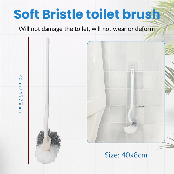Vægmonteret toiletbørste med bløde børster
