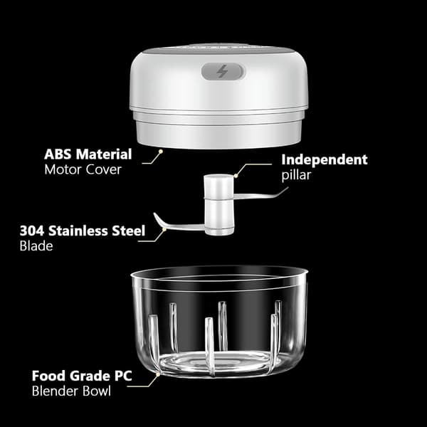 Elektrisk Mini Hvidløgshakker, 100 ml Madhakker, USB, Bærbar Mini Foodprocessor