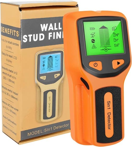 5-i-1 Väggregelsökare, Förbättrad Smart Sensor, HD LCD & Ljudlarm, För Trä, Ledningar & Metall
