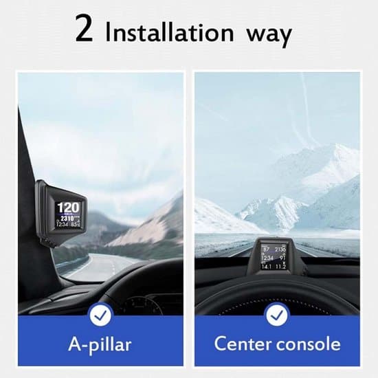 Head-Up Display OBD2 + GPS Dubbelsystem Hastighetsmätare med Larm