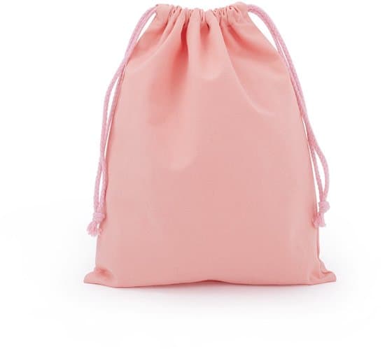 10-pack present-/smyckespåsar i bomull med dragsko, 7x10 cm, grå-rosa