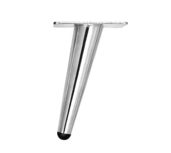 Fire vinklede møbelben, forkromede koniske møbelben, udskiftningsmøbelben, metalmateriale, 12 cm