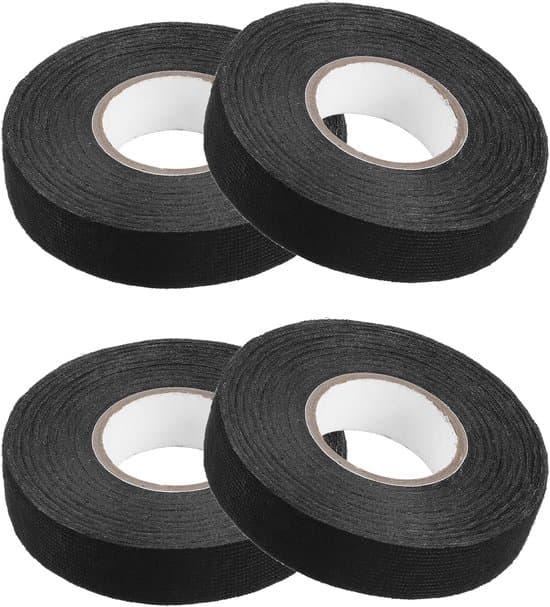 4-pack 19mm x 15m Svart Polyesterfiber Bil- och Elledningstejp